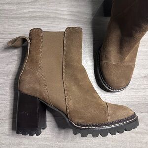 See by Chloe | Mallory lug sole heel suede Chelsea boot